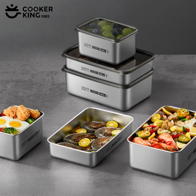 Stainless Bento Box - COOKER KING Edelstahl Obst-Aufbewahrungsbox Kühlschrank-Versiegelter Behälter