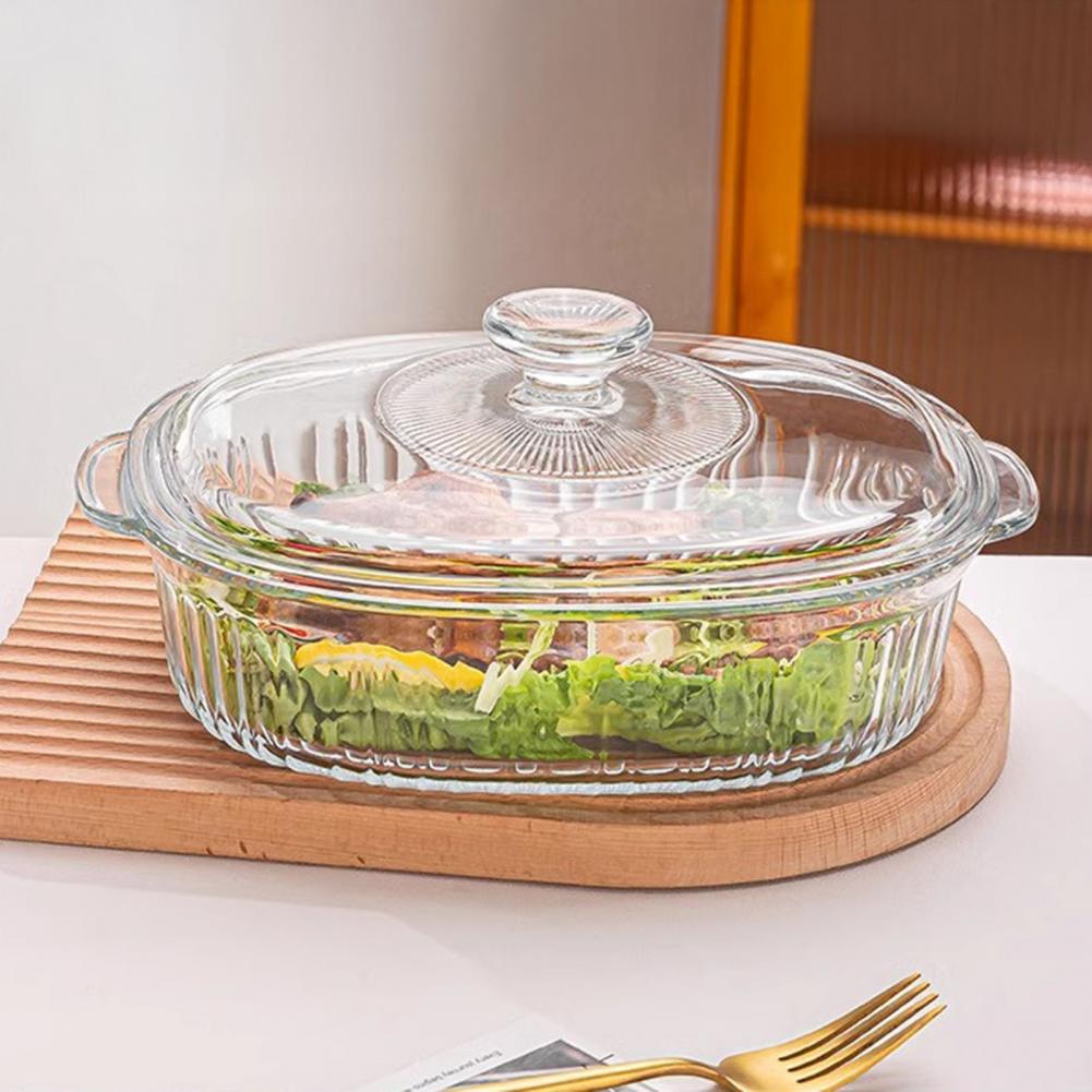 Meal Prep Glass Containers Oven Safe - Mikrowellengeeignete Backform Hitzebeständige Glas-Backschale mit Griffen