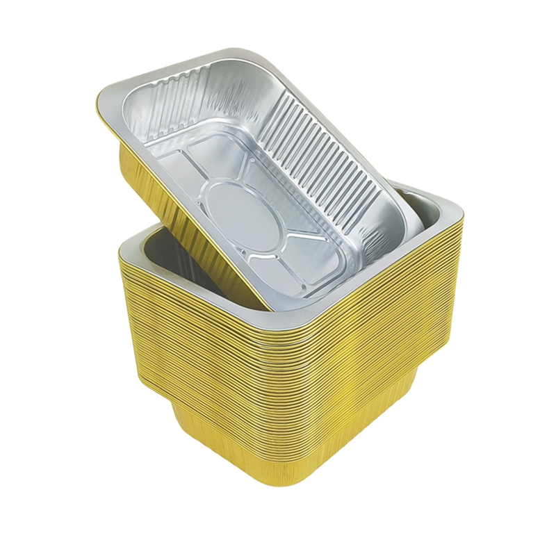 Meal Prep Menu - Einweg-Goldbratpfanne 10er-Pack 1400ml Robuste Rechteckige Backform