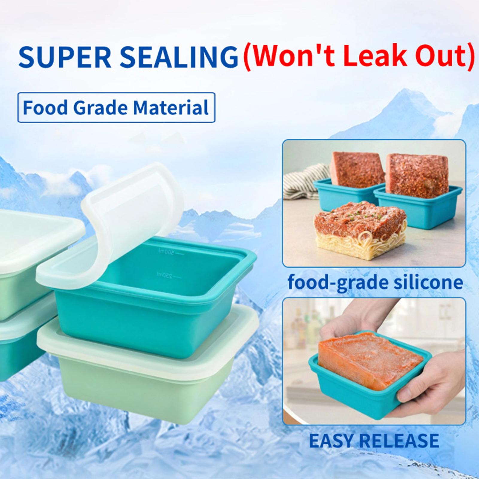Meal Prep Menu - Silikon-Suppenform 500ml Gefrierbehälter mit Deckel, leicht