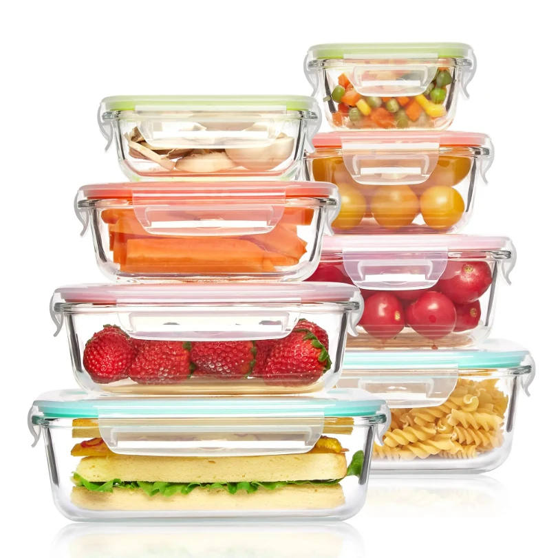 Meal Prep Glass Containers - Glas-Lunchboxen zur Aufbewahrung von Lebensmitteln, Meal