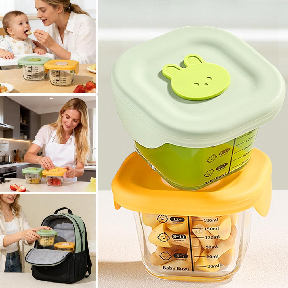 Meal Prep Glass Containers Oven Safe - 2 Stück Glas-Dampfschüssel, Babynahrung-Aufbewahrungsbehälter, Heizfähige Eier-Custard-Schale,