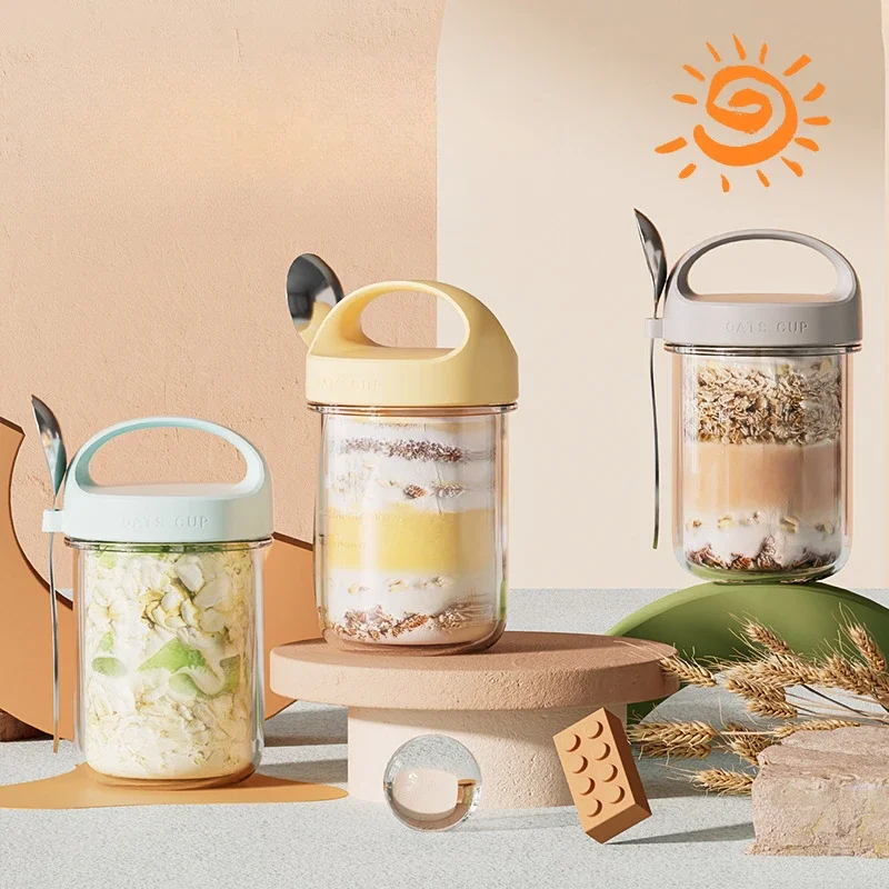 Meal Prep Glass Containers Oven Safe - 420ML Neue Frühstück Tassen Haferflocken Müsli