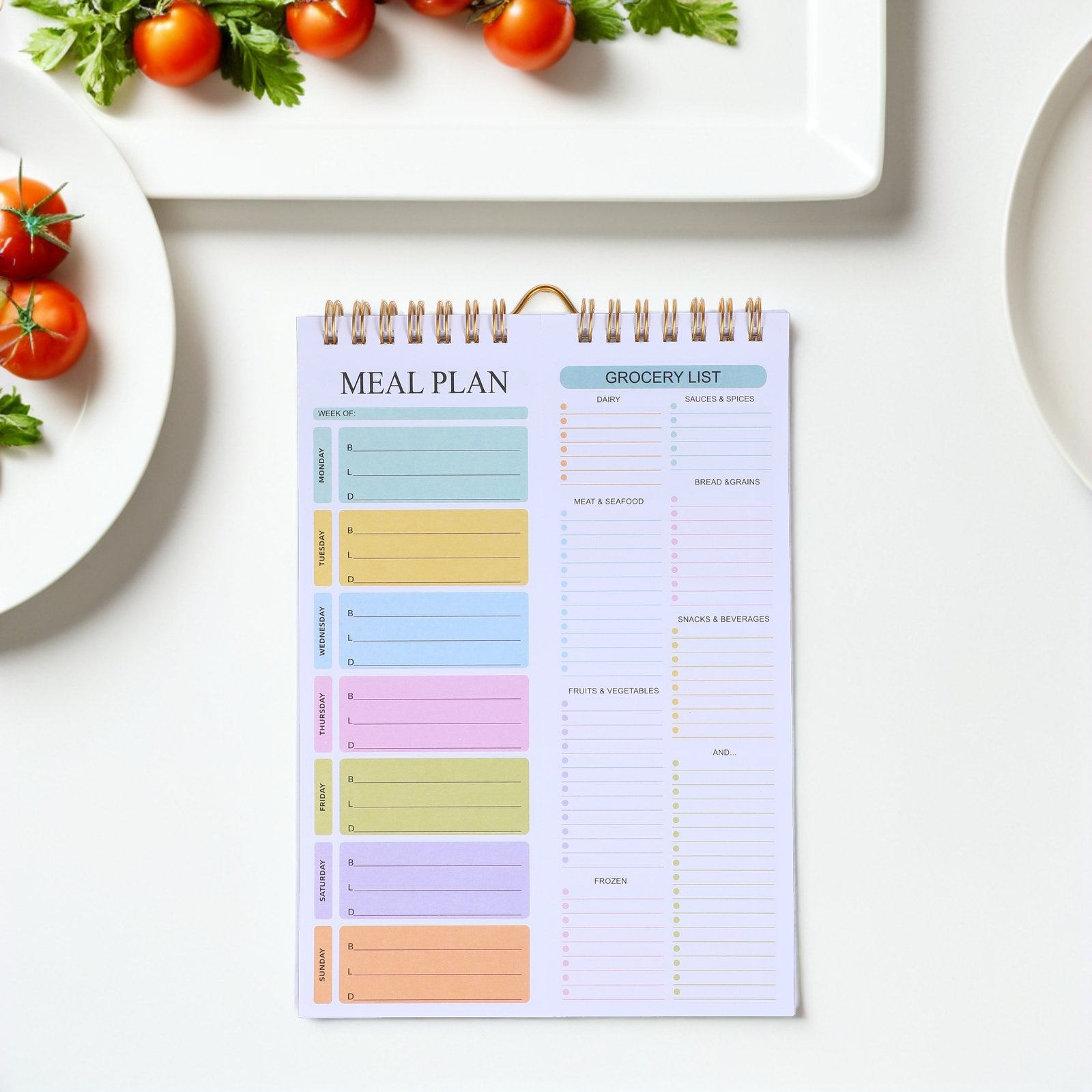 Meal Prep Menu - 52-seitiger wöchentlicher Essensplaner, Spiralbindung, A5, undatiert,