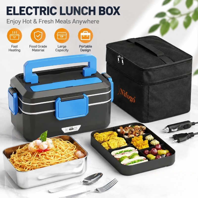 Stainless Bento Box - Elektrisch beheizte Lunchbox mit doppeltem Verwendungszweck,