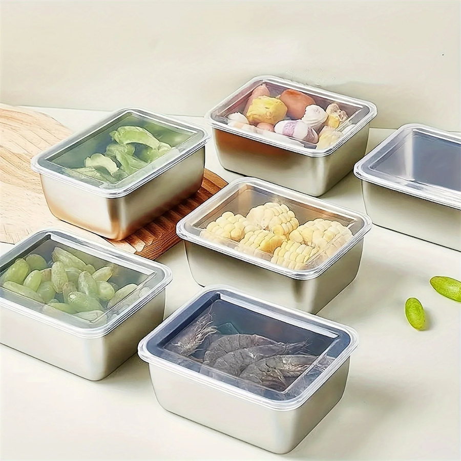 Stainless Bento Box - 1/3/5 Stück Edelstahl-Aufbewahrungsbox für Lebensmittel, Frischhaltebox