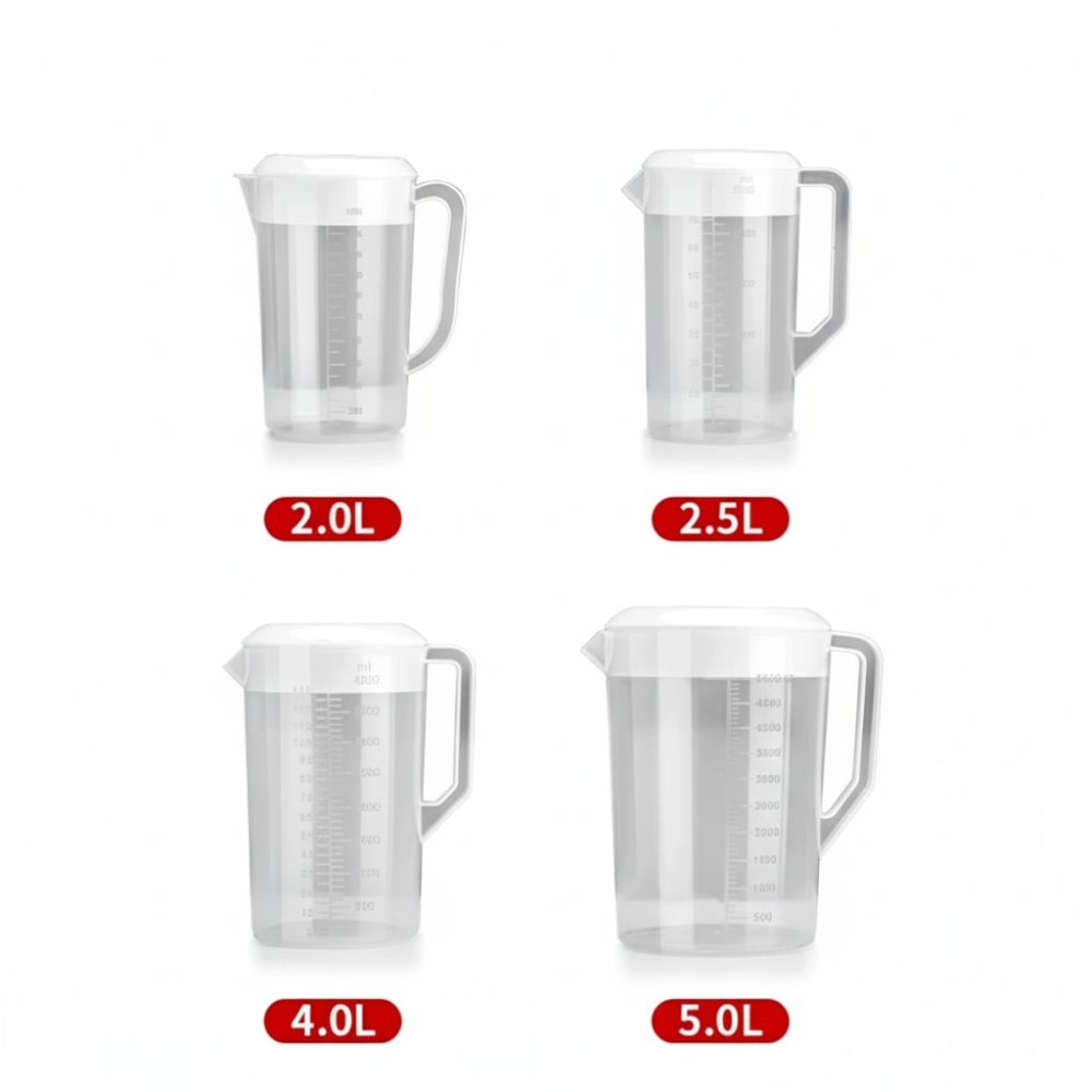 Meal Prep Juice Bottles - Transparenter Plastikbehälter, Graduierter Plastik-Wasserkrug mit Großer