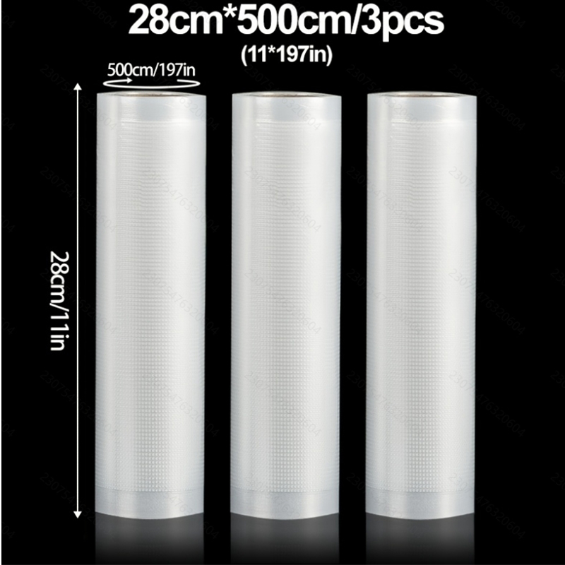 Meal Prep Fit - 3er-Pack vakuumversiegelte Rollenbeutel: 3x5m Rollen, BPA-frei.