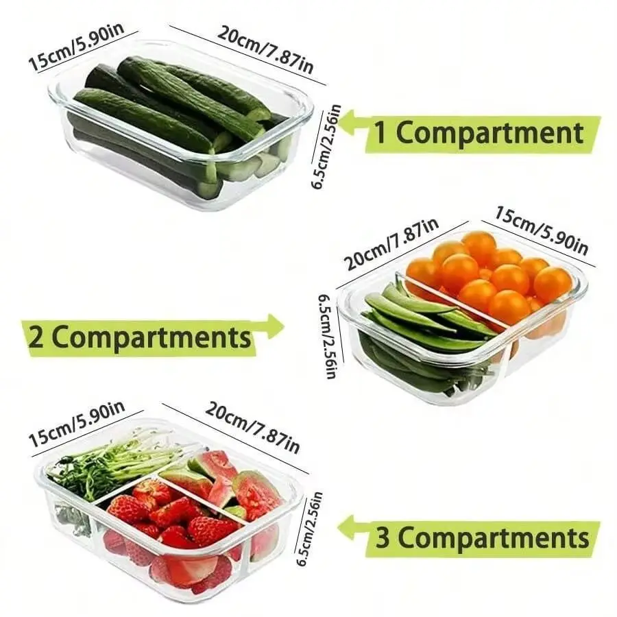 Meal Prep Glass Containers - yesGlass Frischhaltedose mit Deckel, für die