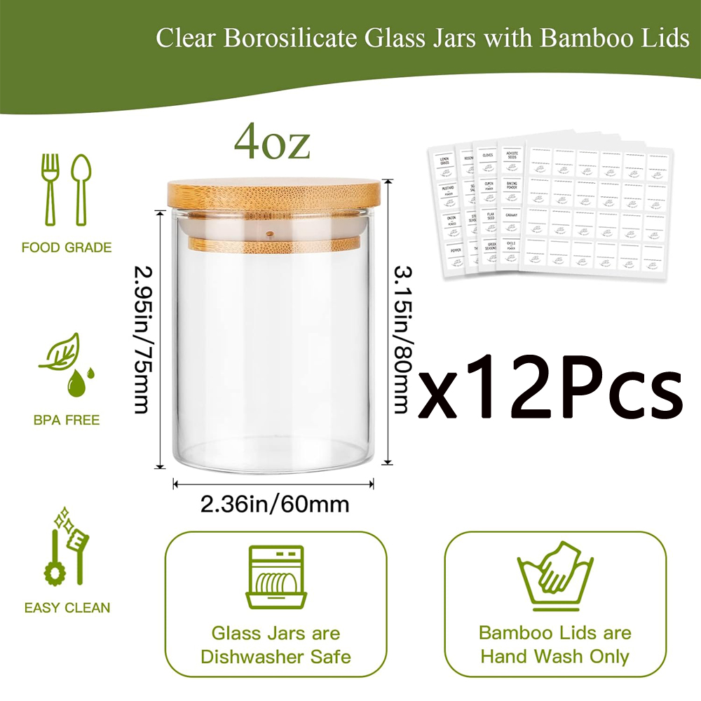 4-Unzen-Gewürzgläser aus Glas  – Meal Prep Glass Containers Bewertung und Preis
