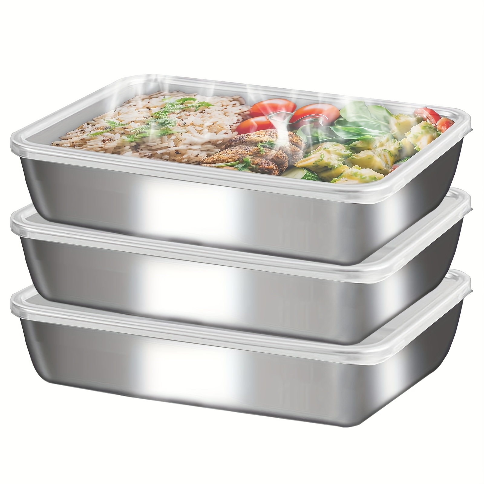 3-teiliges Edelstahl-Lebensmit – Meal Prep Glass Containers Bewertung und Preis