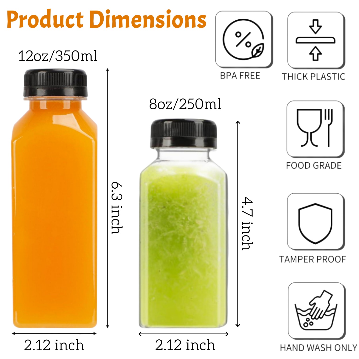 20–80 Stück Kunststoff-Saftfla – Meal Prep Juice Bottles Bewertung und Preis